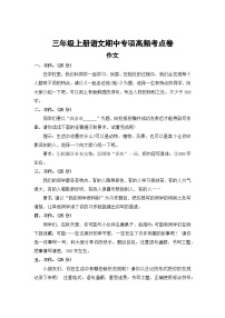 作文——2025-2026学年三年级上册语文期中专项高频考点卷（统编版）（含答案）