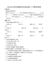 2024-2025学年山东省临沂市沂水县五年级（上）期中语文试卷