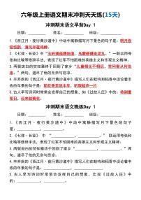 六年级（上）语文期中冲刺15天练习