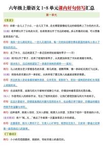 部编版六年级上册语文期末1-8单元课内好句仿写练习汇总