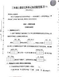 福建省泉州市晋江市2025-2026学年三年级上学期11月知识随堂语文试题（月考）