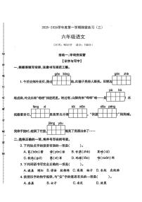 福建省泉州市晋江市安海镇坝头小学2025-2026学年六年级上学期随堂练习语文试题（月考）