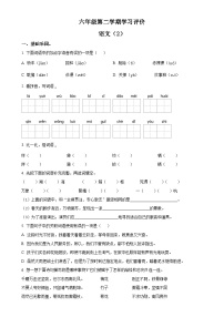 2023-2024学年安徽省六安市金寨县统编版六年级下册期中考试语文试卷（原卷版）-A4