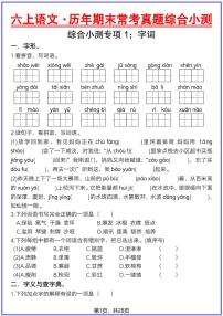 人教部编版六年级上册语文期末常考真题综合小测 （含答案）
