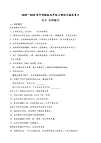 2025--2026学年部编版五年级上册语文期末复习句子 专项练习（含答案解析）