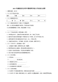 2025年湖南省长沙市中雅培粹学校小升初语文试卷