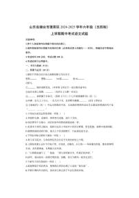 山东省烟台市蓬莱区2024-2025学年六年级（五四制）上学期期中考试语文试卷（学生版）
