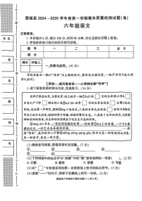 陕西省渭南市蒲城县2024-2025学年六年级上学期期末考试语文试卷