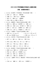 （期末真题）2025-2026学年部编版五年级语文上册期末真题拼音  选择题专项练习（含答案解析）