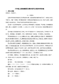 六年级上册统编版语文期末现代文阅读专项训练