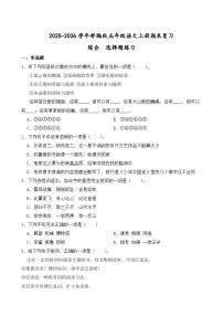 （期末考点）2025-2026学年部编版五年级语文上册期末复习综合  选择题练习（含答案解析）