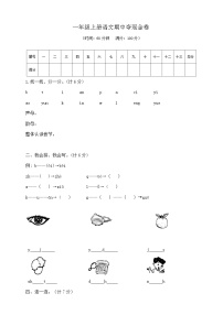 一年级上册语文期中夺冠金卷   部编版  含答案