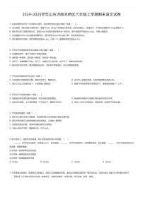 2024~2025学年山东济南天桥区六年级上学期期末语文试卷（有答案解析）