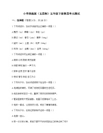 小学 语文  统编版五四制 五年级下册 第四单元 测试及全面解析