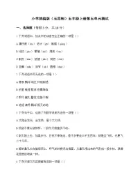 小学 语文 统编版五四制 五年级上册 第五单元 测试及解析