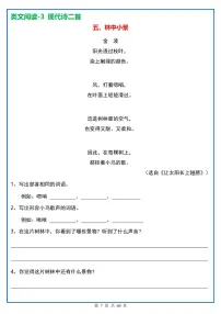 四年级（上）语文阅读理解《每日一练》5