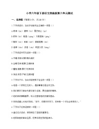 小学 语文  统编版 六年级下册 第六单元 测试及答案