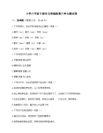 小学 语文 统编版 六年级下册 第六单元 测试卷及分析