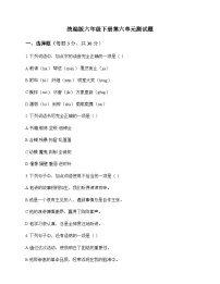 小学 语文  统编版 六年级下册 第六单元 测试题及答案