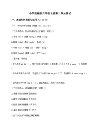 小学 语文 统编版 六年级下册 第三单元 测试及深度解析