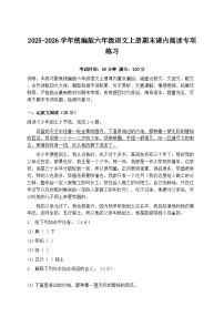 2025-2026学年统编版六年级语文上册期末课内阅读专项练习