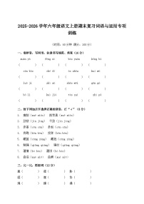 2025-2026学年六年级语文上册期末复习词语与运用专项训练（含答案）