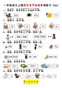 一年级语文上学期——拼音专题练习（含答案）