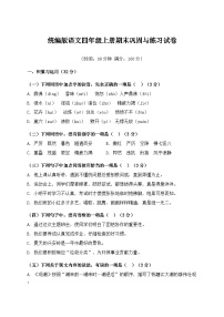 统编版语文四年级上册期末巩固与练习试卷