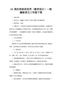 统编版（2024）24 我们奇妙的世界教案及反思