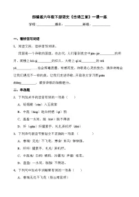 小学语文统编版（2024）六年级下册古诗三首精品复习练习题