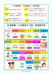 人教版新版三年级下册语文课文必背内容练习（无答案）