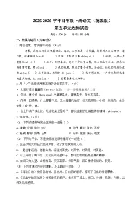 四年级语文下册第五单元达标试卷（原卷+答案与解释）2025-2026学年第二学期 统编版