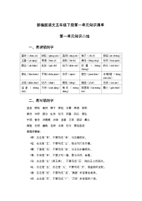 部编版语文五年级下册第一单元知识清单