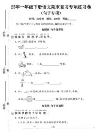 25年人教版一年级下册语文期末复习《句子专项》练习卷 (2)