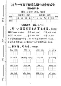 统编版【期中综合测试卷04】一下语文