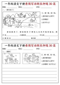 统编版一年级语文下册看图写话期末押题30篇（含范文22页）学案