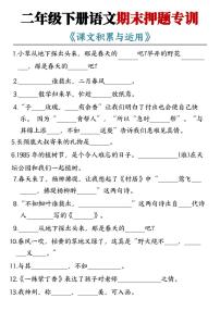 统编版二年级语文下册【期末押题专训课文积累与运用】练习