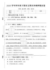 统编版四年级语文下册【期末冲刺押题试卷（三）】练习含答案