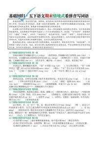 统编版五年级语文下册【基础回归•期末情境式看拼音写词语（空白版5页）练习及答案