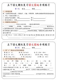 统编版五年级语文下册【期末复习语文园地专项练习】练习及答案