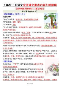 统编版五年级语文下册【期末高频考点（复习必备）全册课文重点内容归纳梳理16页】练习及答案