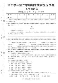 统编版五年级语文下册【期末学霸提优试卷（二）】练习及答案