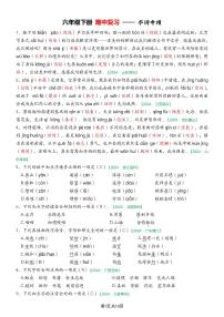 【期中专项练习（答案）】练习及答案统编版六年级语文下册