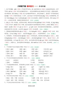 【期中专项练习（答案）】练习及答案统编版六年级语文下册