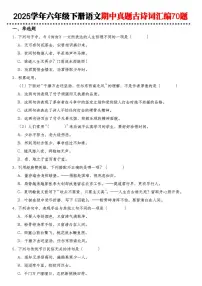 【期中真题古诗词汇编】练习及答案统编版六年级语文下册