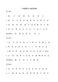 新部编一年级语文下册一年级语文下册识字表