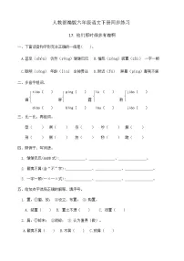 小学语文人教部编版六年级下册第五单元17* 他们那时候多有趣啊优秀课时练习