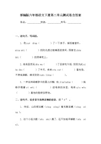 小学语文人教部编版六年级下册第三单元单元综合与测试优秀单元测试精练