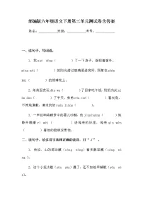 小学语文人教部编版六年级下册第三单元单元综合与测试优秀单元测试精练