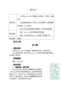 小学语文人教部编版一年级上册1 a o e教案